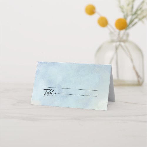 Elegant Beach Watercolor Ocean Wedding Table Place Card