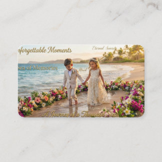 Elegant Beach Wedding Children Ring Bearer Kids In Business Card