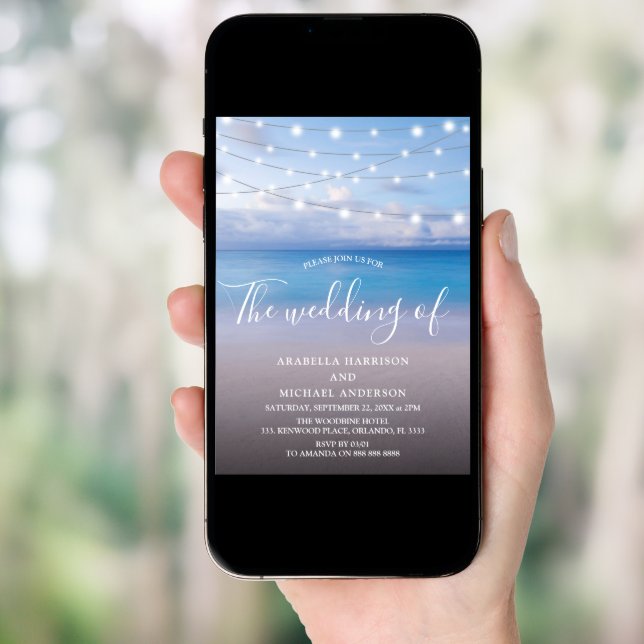 Elegant Beach wedding Invitation (Front Digital)