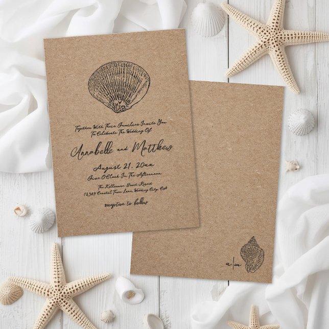 Elegant Beach Wedding Invitation (Elegant Beach Wedding Invitation)