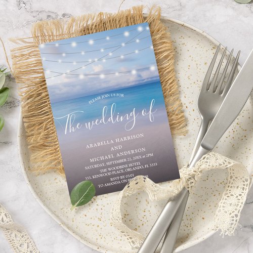 Elegant Beach wedding Invitation