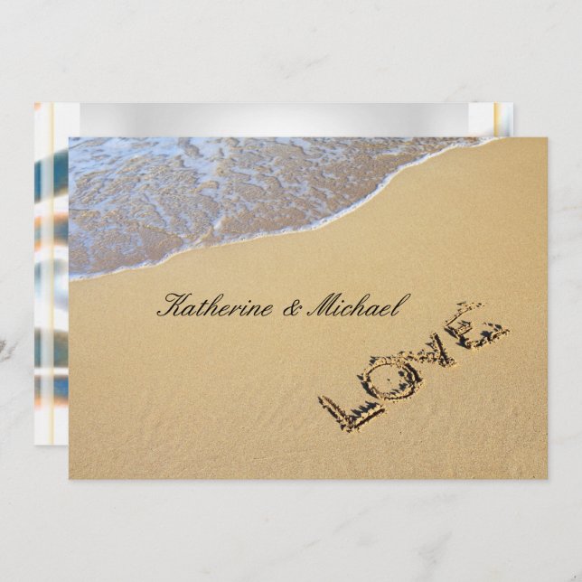 Elegant Beach Wedding Invitation (Front/Back)