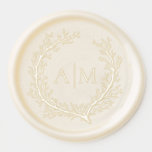 Elegant Beach Wedding Monogram Crest Wax Seal Sticker<br><div class="desc">Add these elegant premade wax seals to your beach and nautical themed wedding invitations suites and favors. A delicate coral wreath frames the monogram initials of the bride and groom for a subtle coastal touch.</div>
