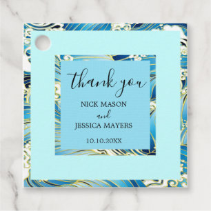 Elegant Beach Wedding Pattern Personalized Image Favor Tags