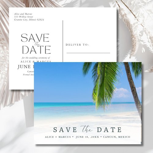 Elegant Beach Wedding Save the Date