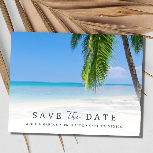 Elegant Beach Wedding Save the Date Announcement Postcard