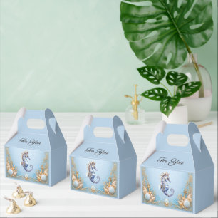 Elegant beach wedding seahorse thank you favor boxes
