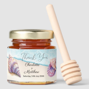 Elegant Beach Wedding  Seashells Pearls Nautical  Honey Jar Favors