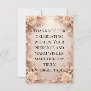 Elegant Beach Wedding Thank You Card - Monogram He