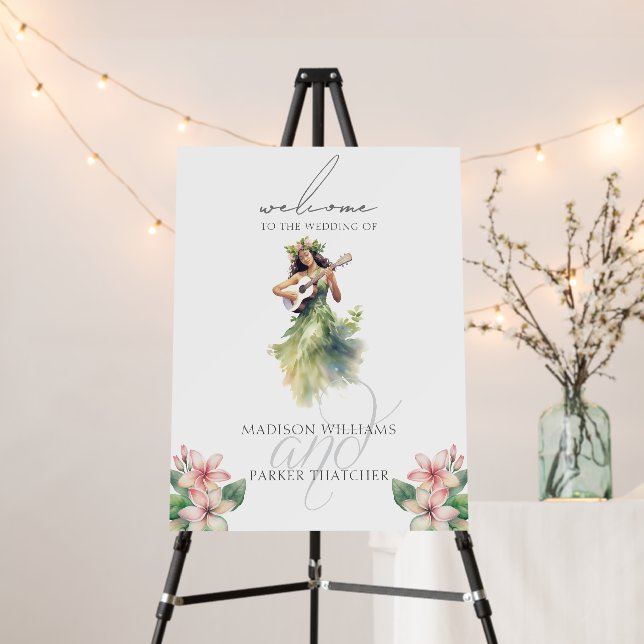 Elegant Beach Wedding Welcome Sign (In Situ (Stand))