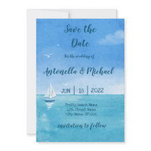 Elegant Beachs and Nautical Save the Date