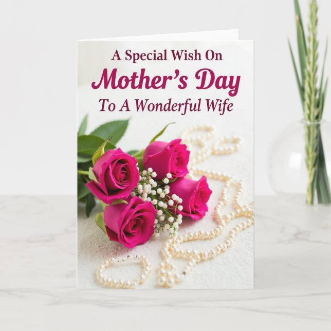 Elegant Beads Mothers Day Card (Front)