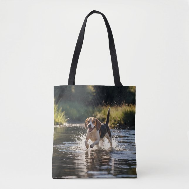 Elegant Beagle Shoulder Tote (Front)
