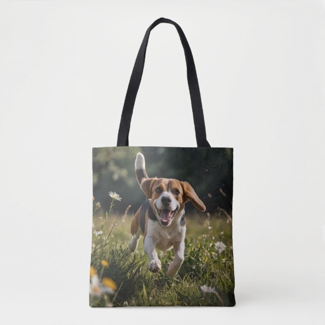 Elegant Beagle Shoulder Tote Bag (Front)