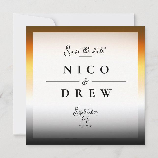 Elegant Bear Pride Wedding  Save The Date (Front)