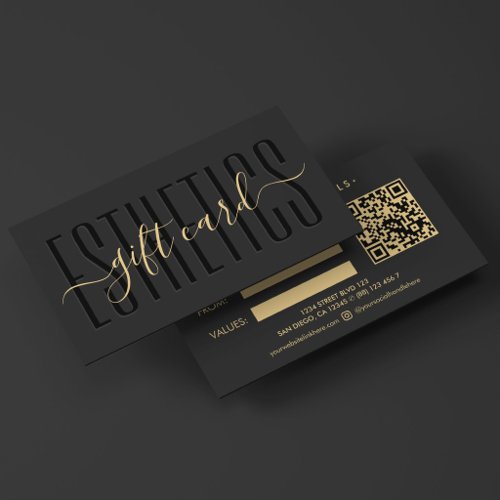 Elegant Beautician Esthetician Black Gift Card