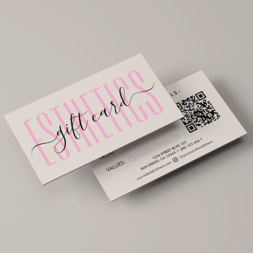 Elegant Beautician Sand Esthetician Gift Card