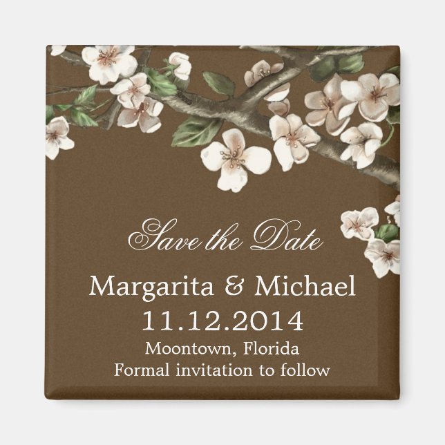 elegant beautiful and simple save the date magnets (Front)