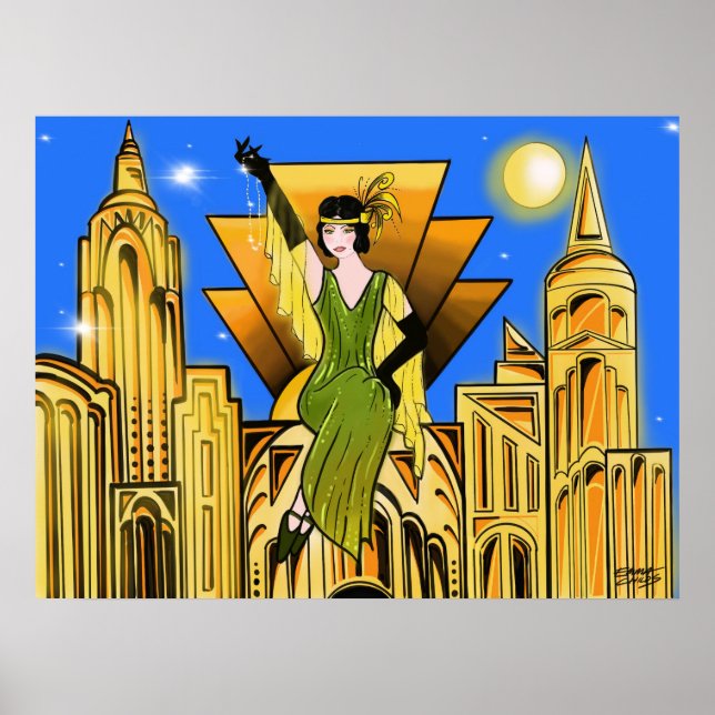Elegant Beautiful Art Deco inspired Poster (Front)