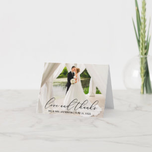 Elegant Beautiful Calligraphy Love Thanks Note Letterpress Thank You Card