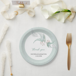 Elegant Beautiful Eucalyptus Watercolor Art Paper Plates