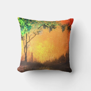 Elegant, Beautiful Golden Sunset Reflection Throw Pillow