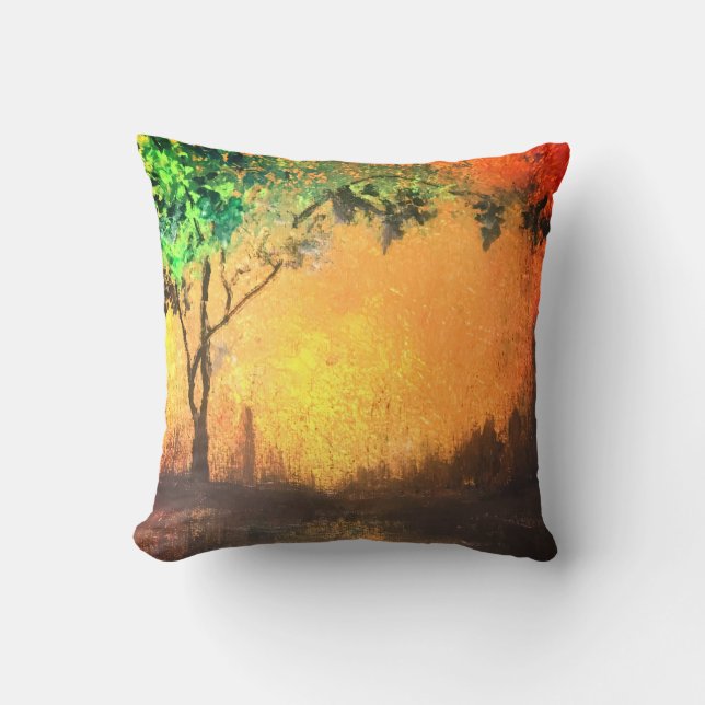 Elegant, Beautiful Golden Sunset Reflection Throw Pillow (Front)