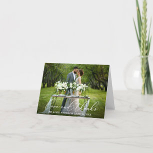 Elegant Beautiful Love Thanks Calligraphy Note Letterpress Thank You Card