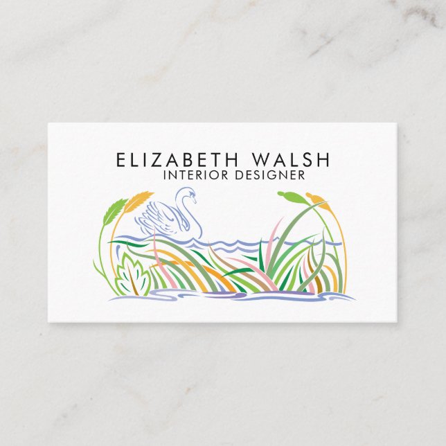 Elegant Beautiful Modern Minimalist Business Card (Front)