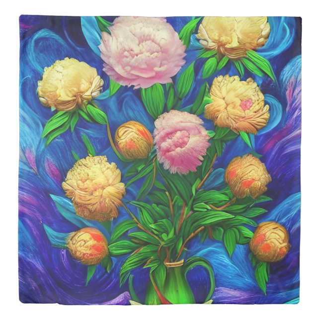 Elegant Beautiful Peony Collection Duvet Cover (Front)