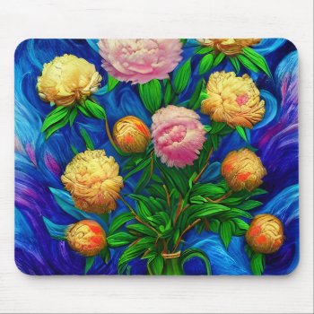 Elegant Beautiful Peony Collection Mouse Pad by CottageCountryDecor at Zazzle