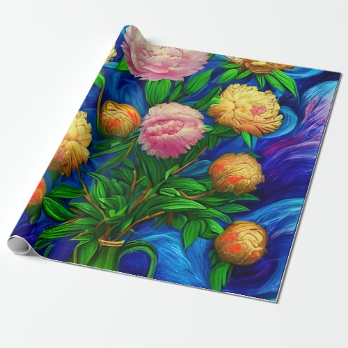 Elegant Beautiful Peony Collection Wrapping Paper