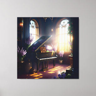 Elegant Beautiful Splendor Piano Room 3 Canvas Print