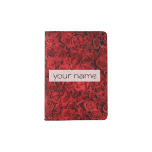 elegant beautiful stylish red roses photograph passport holder