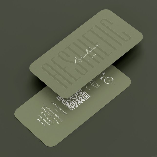 Elegant Beauty Aesthetic Professional Sage Business Card (Elegant Beauty Aesthetic Professional Sage Business Card
)