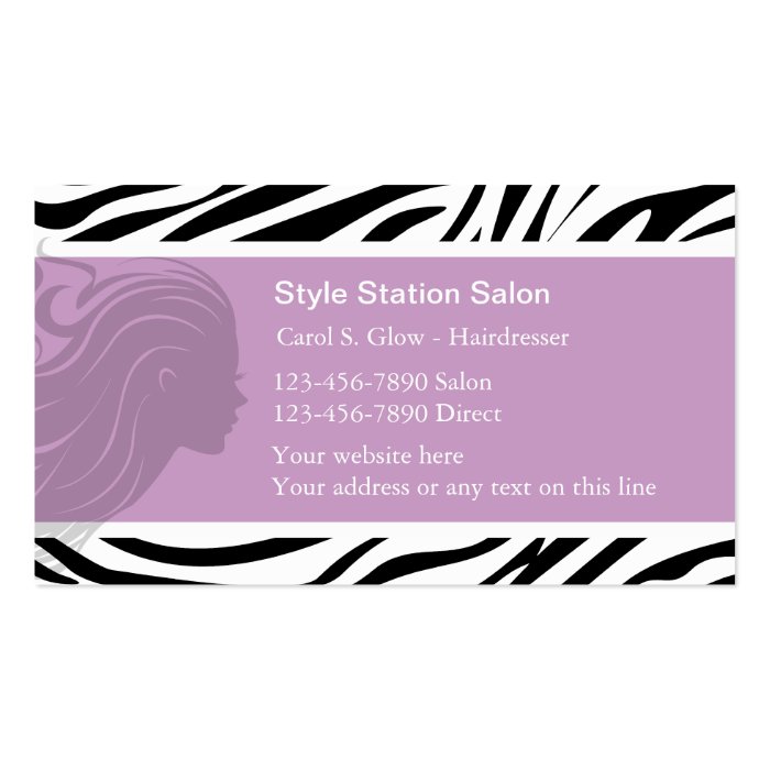 Elegant Beauty Business Cards Zebra