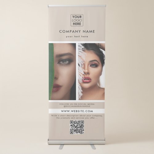 Elegant Beauty Business Promotional 2 Photo Retractable Banner