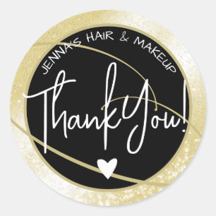 Elegant Beauty Favor Labels Stylish Gold Glitter