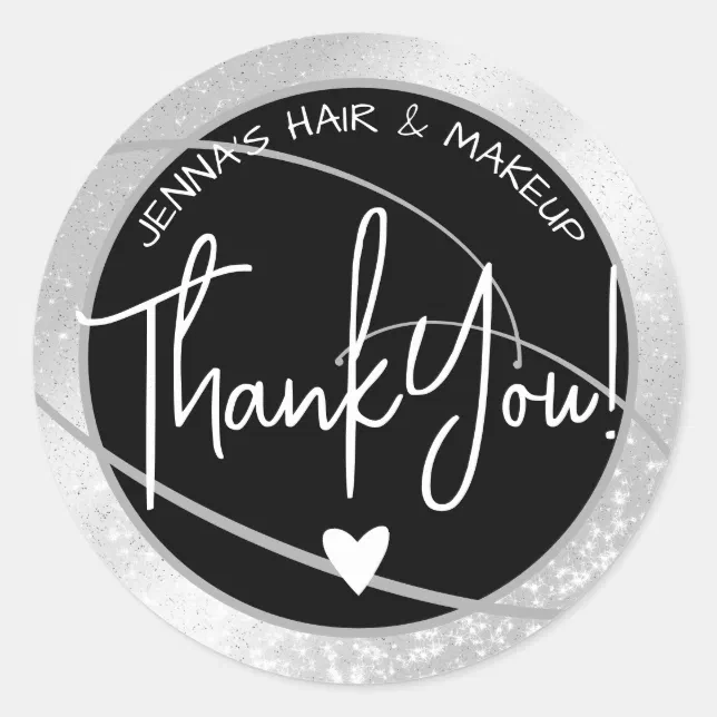 Elegant Beauty Favor Labels Stylish Gray Glitter Zazzle