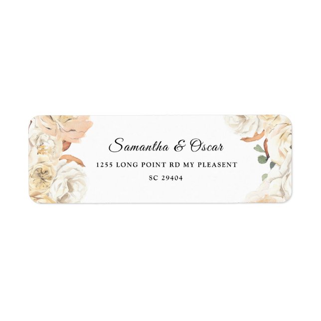 Elegant Beauty Floral Pastel Frame Label (Front)