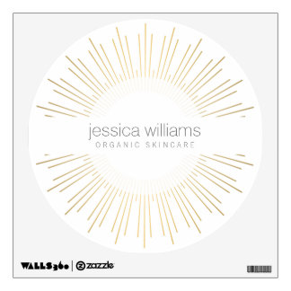 Elegant Beauty Gold Sunburst Beauty Salon Wall Decal