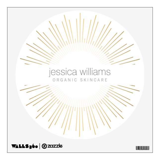 Elegant Beauty Gold Sunburst Beauty Salon Wall Decal (Front)
