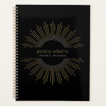 Elegant Beauty Gold Sunburst Black Appointment Planner<br><div class="desc">An elegant gold and white sunburst design combined with your name or business name creates a stunning motif on this personalized appointment book. Great for beauty salons, estheticians, hair stylists, event planners, teachers or for personal use. Art and design © 1201AM Design Studio | www.1201am.com</div>