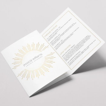 Elegant Beauty Gold Sunburst Brochure by 1201am at Zazzle