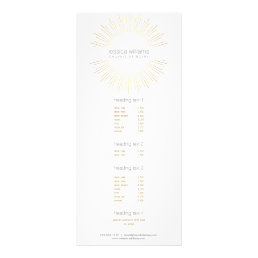 Elegant Beauty Gold Sunburst Cosmetologist, Salon Rack Card