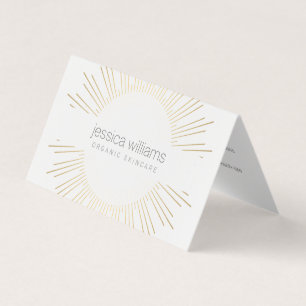 Elegant Beauty Gold Sunburst Lash Aftercare Business Card