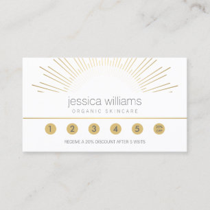 Elegant Beauty Gold Sunburst Salon Loyalty Card