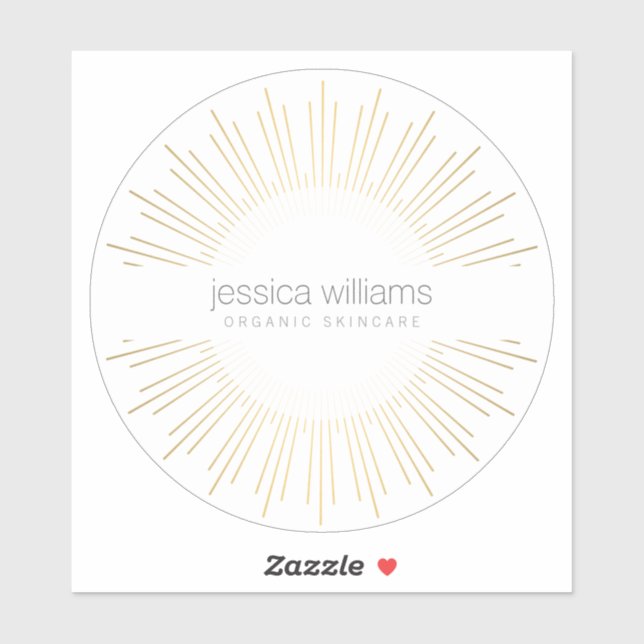 Elegant Beauty Gold Sunburst Sticker (Sheet)