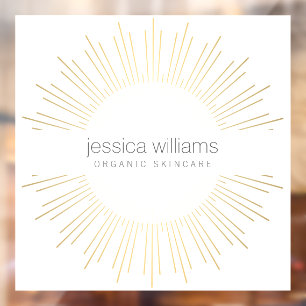 Elegant Beauty Gold Sunburst Window Cling