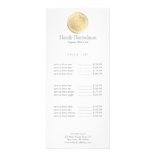Elegant Beauty Mandala Logo Faux Gold Rack Card